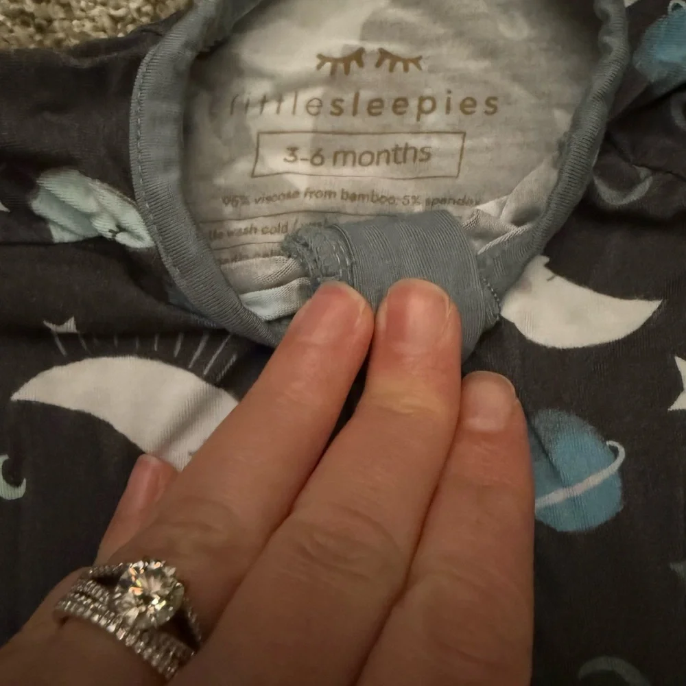 Little Sleepies 3-6 months To the Moon Blue zippy - Picture 2 of 4